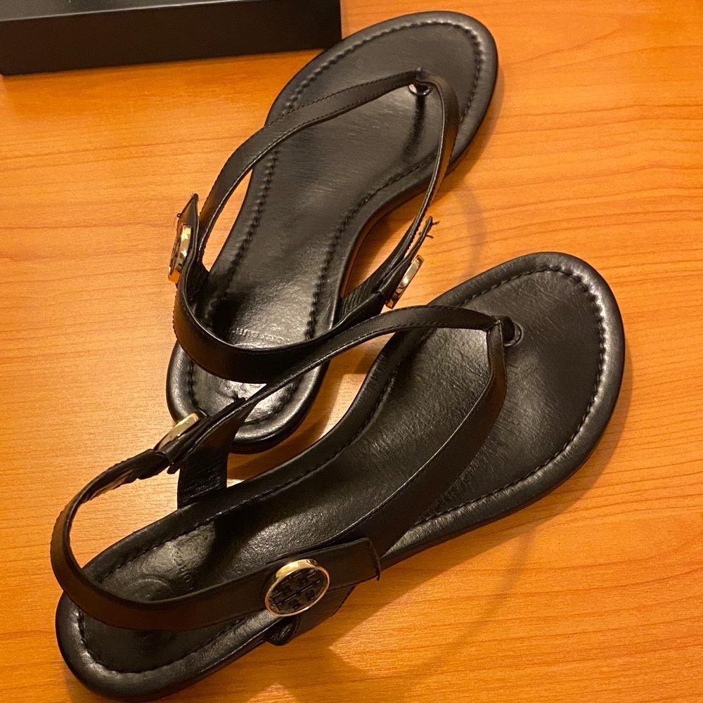 Tory Burch Black Leather Sandals